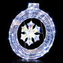 33 Inch Lighted Snowflake Wreath with Hanging Ring and Support Bracket by LJGDeals