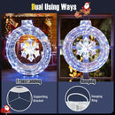 33 Inch Lighted Snowflake Wreath with Hanging Ring and Support Bracket by LJGDeals