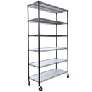 6 Tier 6000Lbs Capacity Nsf Metal Shelf Wire Shelving Unit, Heavy Duty Adjustable Storage Rack With Wheels & Shelf Liners For Commercial Grade Utility Steel Storage Rack by HouseOfZazla