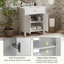 Bathroom Vanity With Ceramic Basin, Soft Close Door And Adjustable Shelves