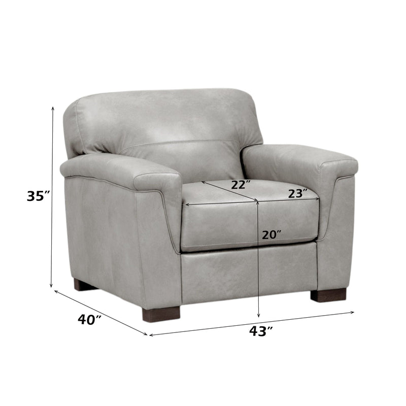 Cornelia - Chair - Pearl Gray Leather, photo 3 of 5