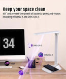 Brilli 15"H Bright-Clean Antimicrobial LED Desk Lamp Matte White Finish with Wireless Charging by LampsUSA