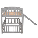 Low Bunk Bed With Slide, Fence And Ladder by HouseOfZazla