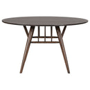 Shirley - 5 Piece Round Dining Table Set With Cushioned Chairs - Dark Walnut by HouseOfZazla