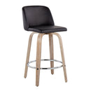 Toriano - Modern Design Fixed Height Counter Stool With Swivel With Round Footrest (Set of 2) by HouseOfZazla