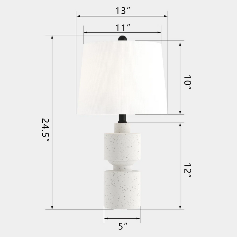 24.5-Inch Modern Farmhouse Table Lamp, Beige Resin, photo 2 of 10