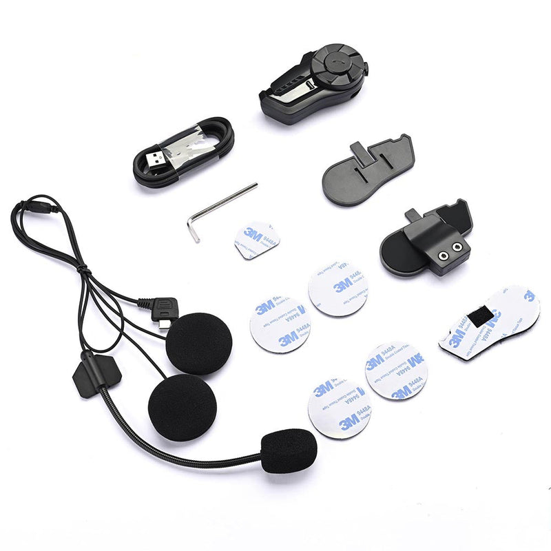 AHR Motorcycle Helmet Bluetooth Headset Intercom 2 Riders 1000M