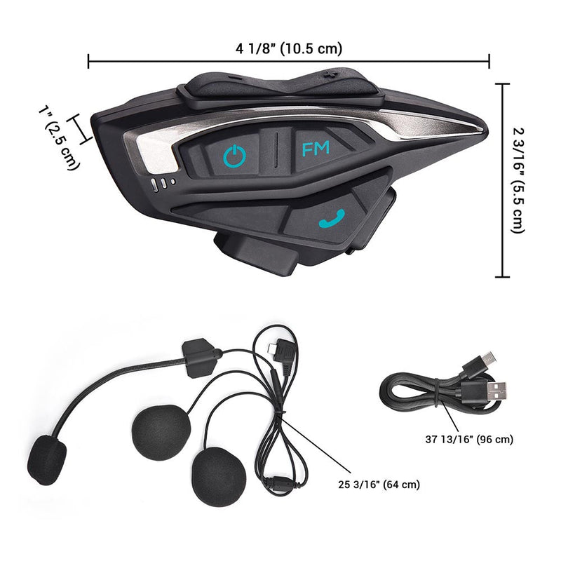 AHR Helmet Bluetooth Headset 5.1 Intercom 2 Riders Noise Cancel