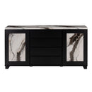 Stacey - Buffet With Storage Drawers And Marble Detailing - Black / Marble by Unique Piece Furniture
