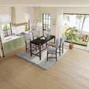 5 Piece Counter Height Dining Set, Bar Table With 4 Upholstered Chairs