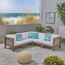OANA 5-Piece V Shape Sofa Set, White by HouseOfZazla