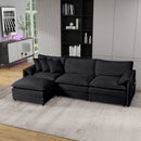 Modern Comfy Deep Seat Modular Sectional Sofa Cloud Couch With Ottoman by Unique Piece Furniture