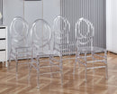 Dining Chair, Plastic Seat, Welding Chair (Set of 4) - Transparent by HouseOfZazla