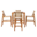 30.5 Inch Seat Height Outdoor Acacia Solid Wood Patio Furniture Set by HouseOfZazla