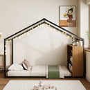 Bed House Frame With Shelves And Lights by Unique Piece Furniture