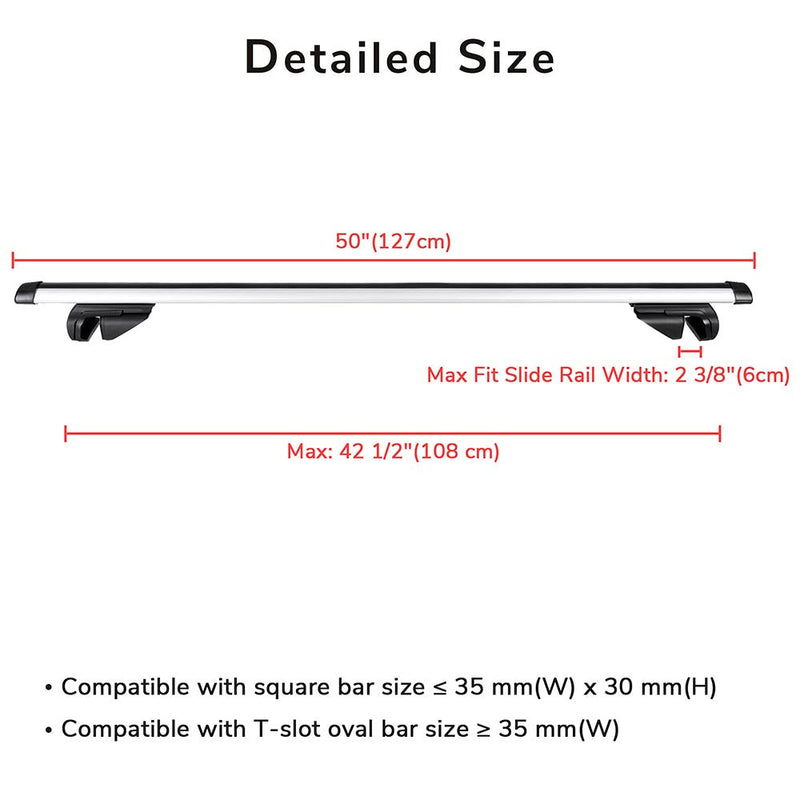 Yescom 48" Car Top Roof Rack Carrier Luggage Cargo Cross Bar