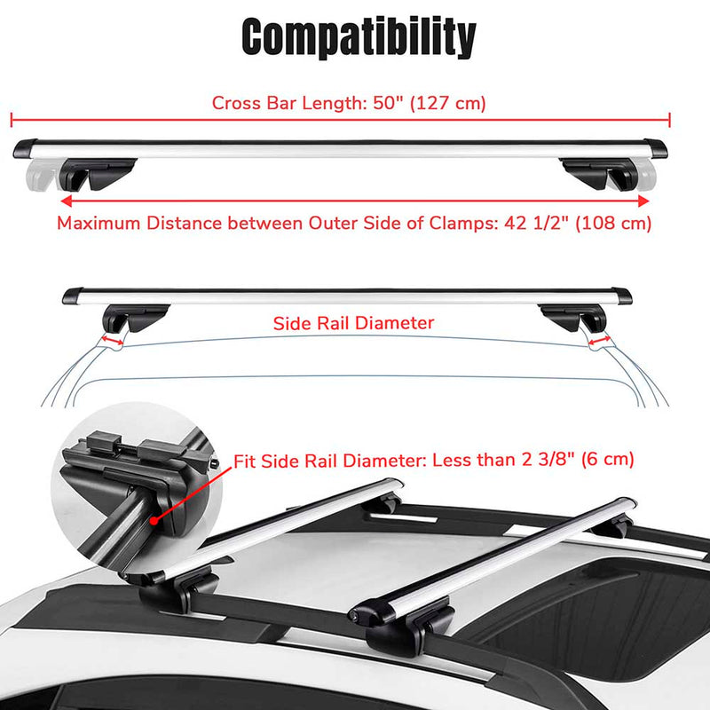 Yescom 48" Car Top Roof Rack Carrier Luggage Cargo Cross Bar