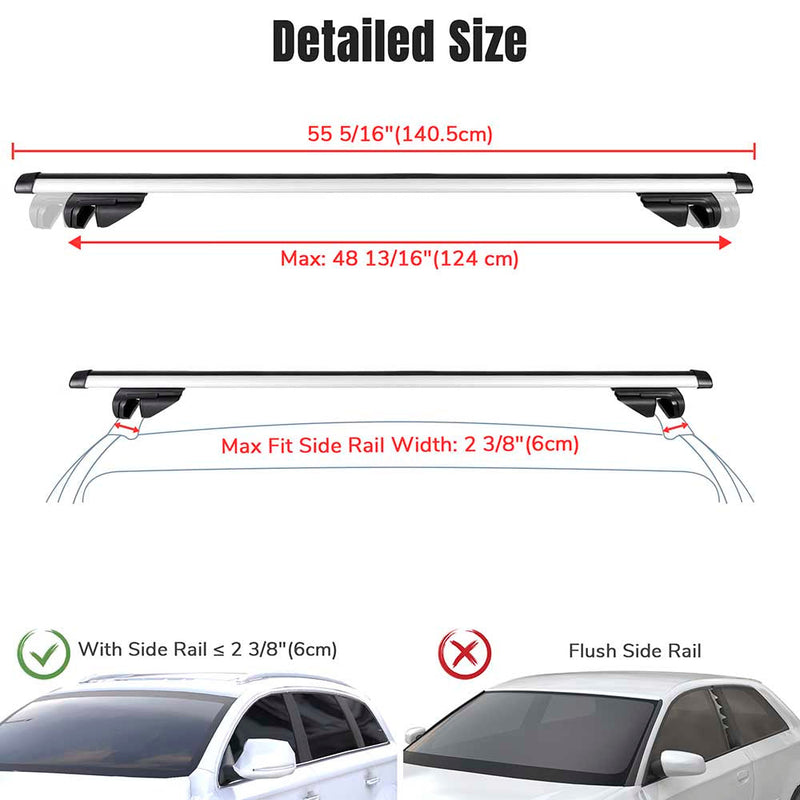 Yescom 55" Car Top Roof Rack Luggage Carrier Universal Cargo Cross Bar