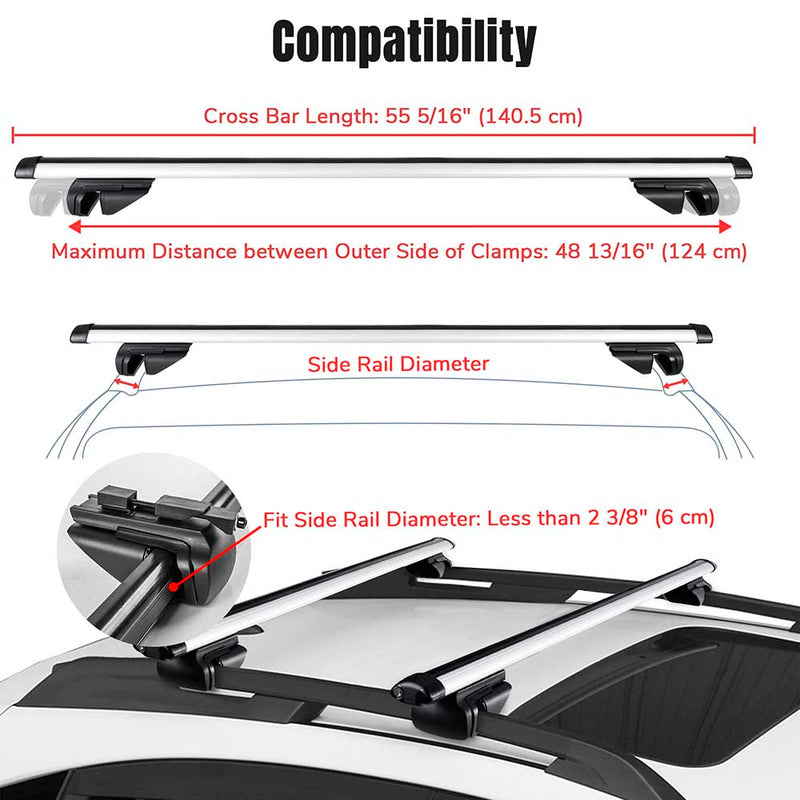 Yescom 55" Car Top Roof Rack Luggage Carrier Universal Cargo Cross Bar