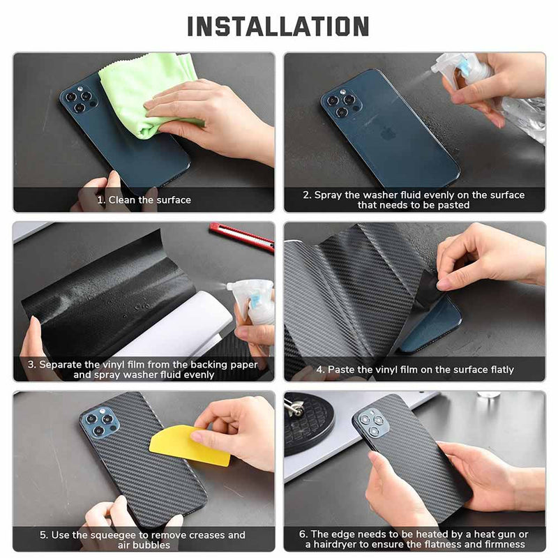 Yescom Black 3D Carbon Vinyl Wrap Roll (100', 50' Options)