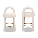 Penny 26.5" Round Arched Upholstered Counter Stool, Set of 2