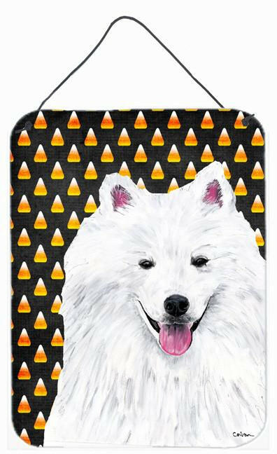 American Eskimo Candy Corn Halloween Portrait Wall or Door Hanging Prints