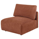 Elysia Chenille Upholstered Modular Armless Chair Coral