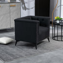 Accent Chair Living Room Chairs Single Sofa Chair,Arm Chairs with Linen Fabric, Mid Century Accent Arm Chairs Comfy Reading Lounge Club Armchair for Bedroom Office Study