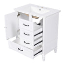 30" Bathroom Vanity With Sink, 3 Drawers, Adjustable Feet by HouseOfZazla