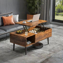 Lift Top Coffee Table with Storage, Wooden Living Room Center Table by 2Dropme
