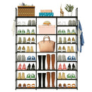 9 Tiers Shoe Rack Metal Shoe Storage Shelf Free Standing Large Shoe Stand 50-55 Pairs Shoe Tower Unit Tall Shoe Organizer with 2 HooksÊfor Entryway Cl