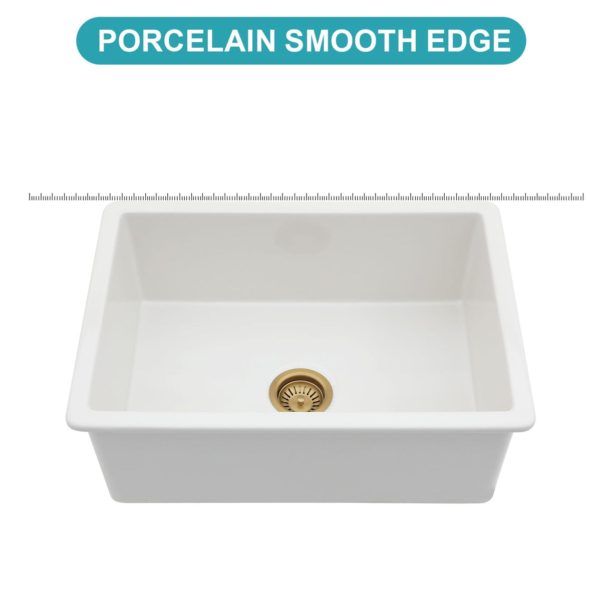 Undermount Single Bowl Ceramic Kitchen Sink, Dual Mount, photo 6 of 12