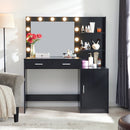 Vanity Desk With Mirror And Lights, 46.4In Dressing Table With 2 Large Drawer & Large Vertical Organizer, 3 Level Dresser & 3 Lighting Modes Adjustable Brightness, Suitable For Bedroom by HouseOfZazla