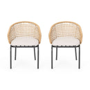 Outdoor Wicker Chair with Powder Coated Iron Legs by HouseOfZazla