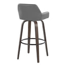 Daniella - Contemporary Fixed Height, Barstool With Swivel With Round Footrest (Set of 2) by HouseOfZazla