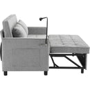 56.9' Loveseat Sofa Pull-out Sofa Bed Sleeper Sofa with a Reversible Backrest Cushion, Side Pockets, Two USB Ports and a Phone Holder for Living Room, Grey