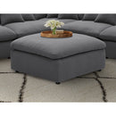 Greeley - Upholstered Square Ottoman With Cushion - Charcoal by HouseOfZazla
