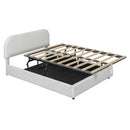 Walker Edison | Teddy Full Size Upholstered Platform Bed with Hydraulic Storage