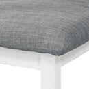 6 Piece Dining Table Set Wood Dining Table and chair Kitchen Table Set with Table, Bench and 4 Chairs, Rustic Style, White+Gray