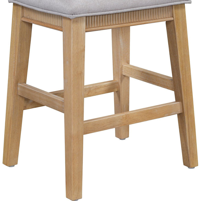 TREXM 4-Piece Dining Table Set for 3, Retro Kitchen Table and Chairs Set with 3 Storage Drawers, Ideal for Small Spaces (Natural)