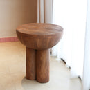 Iris Outdoor Patio Three-Legged Wood-Grain Side Table