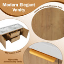 Double Sink Bathroom Vanity Soft Close Doors, Divided Drawers, Wall Mounted - Wood by HouseOfZazla