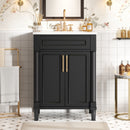 Bathroom Vanity With Integrated Sink, 2 Door Cabinet, Single Sink For Small To Medium Bathrooms