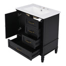 30" Bathroom Vanity With Sink, 3 Drawers, Adjustable Feet by HouseOfZazla