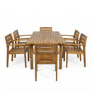 7 Pieces Acacia Wood Outdoor Dining Set
