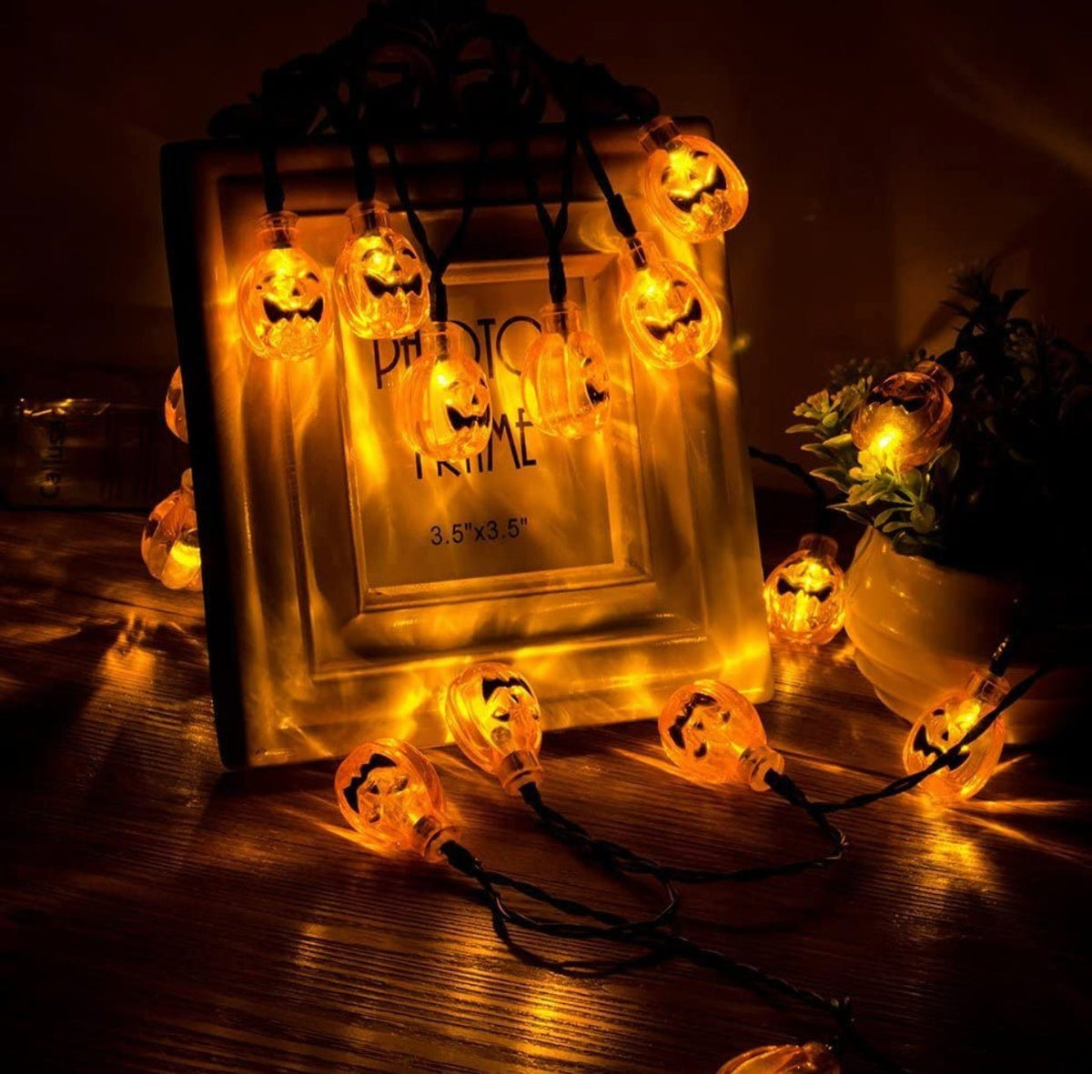 33Ft Solar Powered Pumpkin Halloween String Lights 50 LED with 8 Lighting Modes, photo 6 of 6