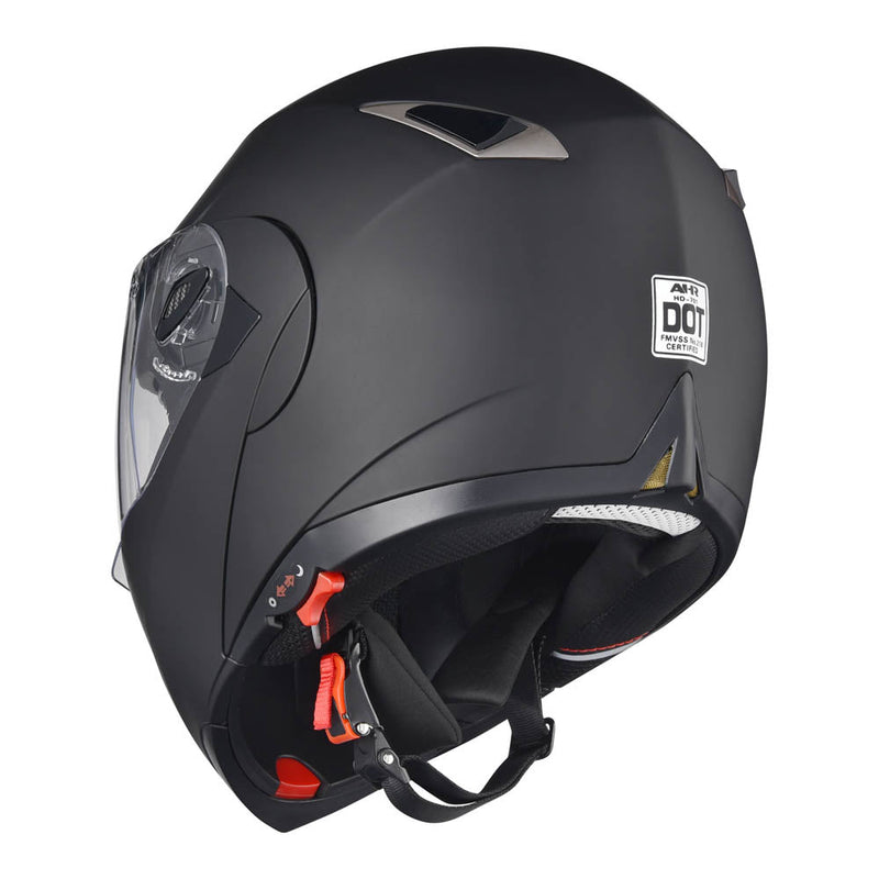 AHR DOT Flip Up Motorcycle Helmet Full Face Dual Visors Matte Black