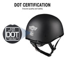 AHR RUN-C Half Helmet Matt Black Chopper Motorcycle Helmet DOT