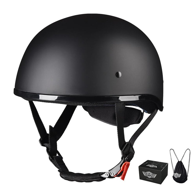 AHR RUN-C Half Helmet Matt Black Chopper Motorcycle Helmet DOT