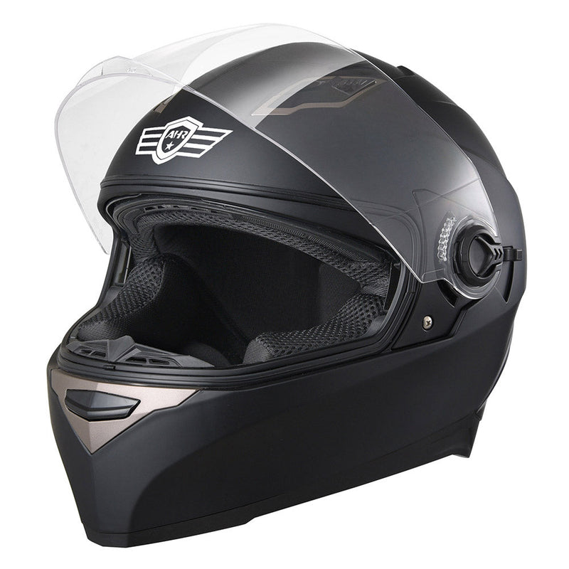 AHR DOT Motorcycle Helmet Full Face Dual Visors Matte Black